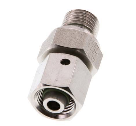 8L & G1/4'' Edelstahl-Drehgelenk mit Außengewinde 315 bar FKM O-Ring-Dichtkonus Einstellbar ISO 8434-1