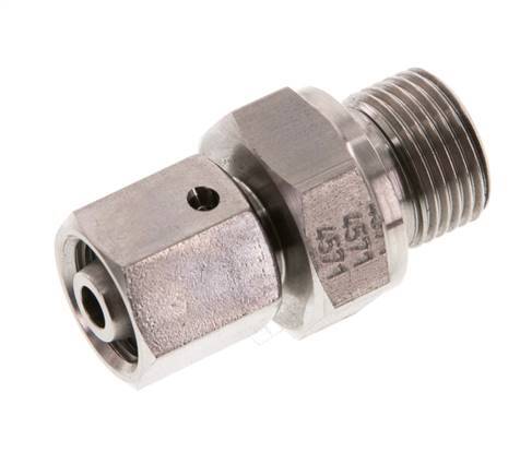 8L & G3/8'' Edelstahl-Drehgelenk mit Außengewinde 315 bar FKM O-Ring-Dichtkonus Einstellbar ISO 8434-1