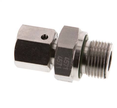 8L & G3/8'' Edelstahl-Drehgelenk mit Außengewinde 315 bar FKM O-Ring-Dichtkonus Einstellbar ISO 8434-1