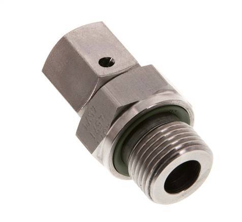 8L & G3/8'' Edelstahl-Drehgelenk mit Außengewinde 315 bar FKM O-Ring-Dichtkonus Einstellbar ISO 8434-1