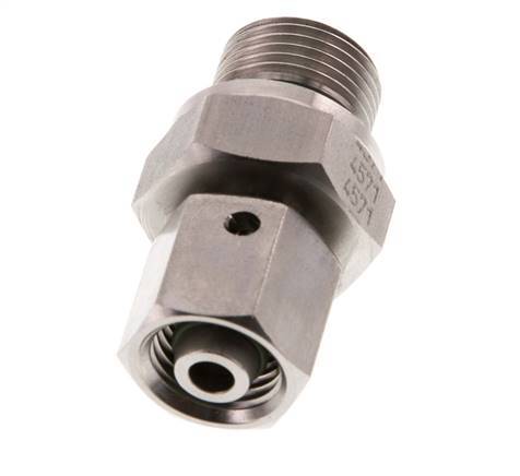 8L & G3/8'' Edelstahl-Drehgelenk mit Außengewinde 315 bar FKM O-Ring-Dichtkonus Einstellbar ISO 8434-1