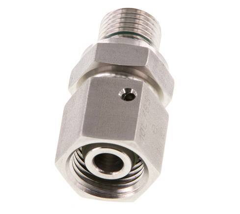 10L & G1/4'' Edelstahl-Drehgelenk mit Außengewinde 315 bar FKM O-Ring-Dichtkonus Einstellbar ISO 8434-1