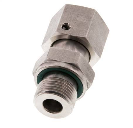 12L & G3/8'' Edelstahl-Drehgelenk mit Außengewinde 315 bar FKM O-Ring-Dichtkonus Einstellbar ISO 8434-1