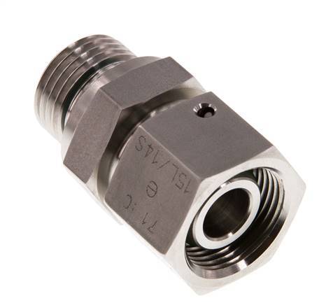 15L & G1/2'' Edelstahl gerade drehbar mit Außengewinde 315 bar FKM O-Ring Dichtungskonus Einstellbar ISO 8434-1