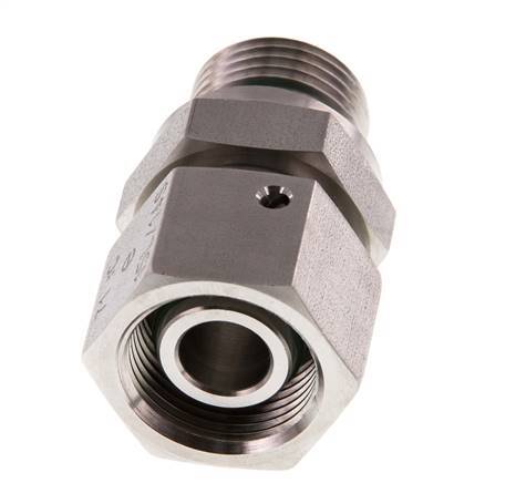 15L & G1/2'' Edelstahl gerade drehbar mit Außengewinde 315 bar FKM O-Ring Dichtungskonus Einstellbar ISO 8434-1