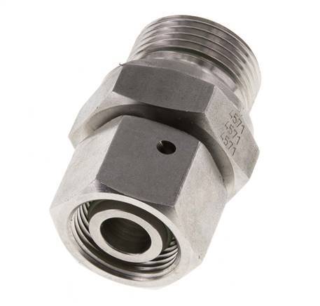 15L & G3/4'' Edelstahl gerade drehbar mit Außengewinde 315 bar FKM O-Ring Dichtungskonus Einstellbar ISO 8434-1