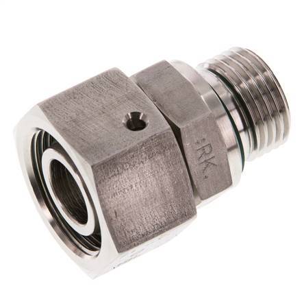 18L & G1/2'' Edelstahl gerade drehbar mit Außengewinde 315 bar FKM O-Ring Dichtungskonus Einstellbar ISO 8434-1