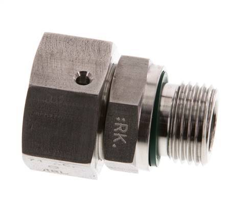 18L & G1/2'' Edelstahl gerade drehbar mit Außengewinde 315 bar FKM O-Ring Dichtungskonus Einstellbar ISO 8434-1