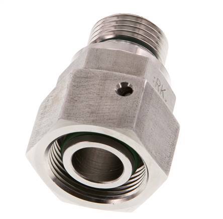 18L & G1/2'' Edelstahl gerade drehbar mit Außengewinde 315 bar FKM O-Ring Dichtungskonus Einstellbar ISO 8434-1