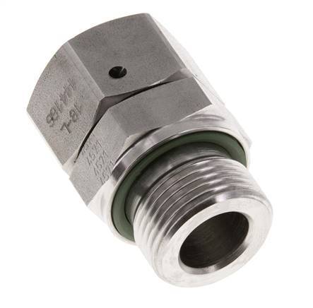 18L & G3/4'' Edelstahl gerade drehbar mit Außengewinde 315 bar FKM O-Ring Dichtungskonus Einstellbar ISO 8434-1