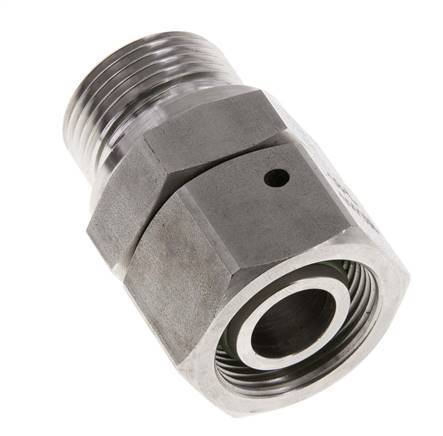 18L & G3/4'' Edelstahl gerade drehbar mit Außengewinde 315 bar FKM O-Ring Dichtungskonus Einstellbar ISO 8434-1