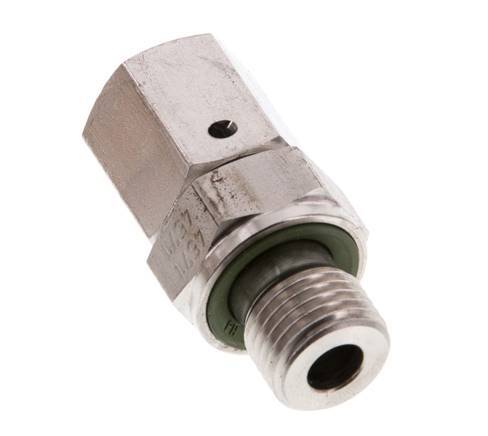 6S & G1/4'' Edelstahl-Drehgelenk mit Außengewinde 630 bar FKM O-Ring-Dichtkonus Einstellbar ISO 8434-1