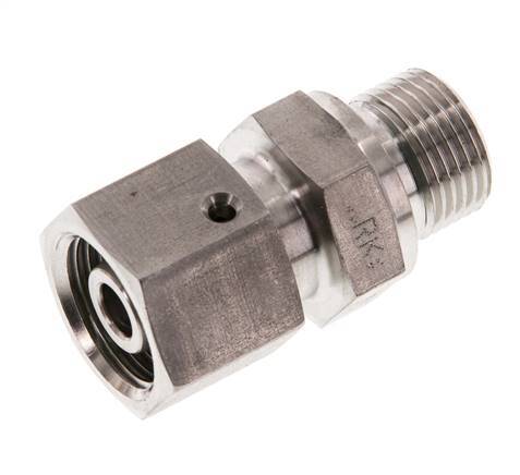 10S & G3/8'' Edelstahl-Drehgelenk mit Außengewinde 630 bar FKM O-Ring-Dichtkonus Einstellbar ISO 8434-1