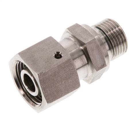 12S & G3/8'' Edelstahl-Drehgelenk mit Außengewinde 630 bar FKM O-Ring-Dichtkonus Einstellbar ISO 8434-1
