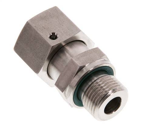 12S & G3/8'' Edelstahl-Drehgelenk mit Außengewinde 630 bar FKM O-Ring-Dichtkonus Einstellbar ISO 8434-1