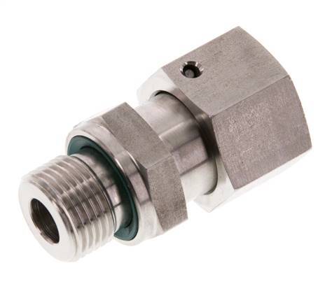 12S & G3/8'' Edelstahl-Drehgelenk mit Außengewinde 630 bar FKM O-Ring-Dichtkonus Einstellbar ISO 8434-1