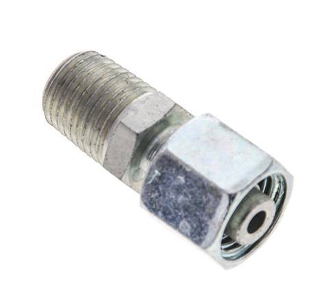 8L & 1/4'' NPT Zink plated Steel Straight Swivel with Male Threads 315 bar Adjustable ISO 8434-1