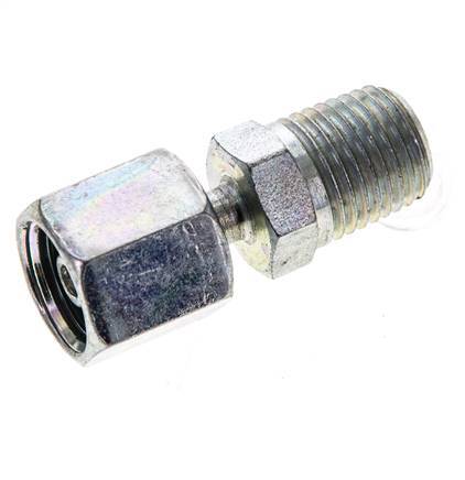 6S & 1/4'' NPT Verzinkter Stahl Gerades Drehgelenk mit Außengewinde 630 bar Einstellbar ISO 8434-1