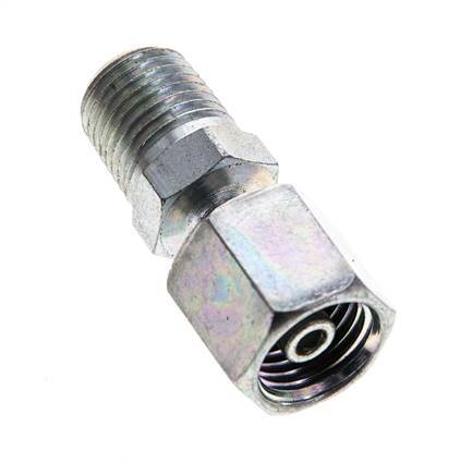 6S & 1/4'' NPT Verzinkter Stahl Gerades Drehgelenk mit Außengewinde 630 bar Einstellbar ISO 8434-1