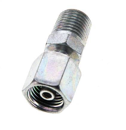 6S & 1/4'' NPT Verzinkter Stahl Gerades Drehgelenk mit Außengewinde 630 bar Einstellbar ISO 8434-1