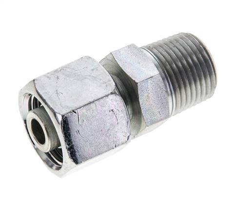 10S & 3/8'' NPT Zink plated Steel Straight Swivel with Male Threads 630 bar Adjustable ISO 8434-1
