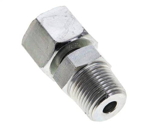 10S & 3/8'' NPT Zink plated Steel Straight Swivel with Male Threads 630 bar Adjustable ISO 8434-1