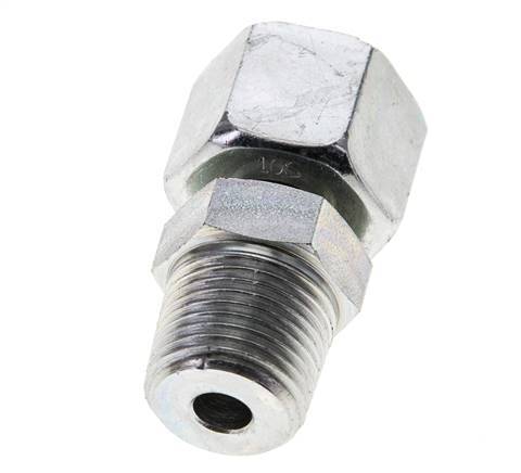 10S & 3/8'' NPT Zink plated Steel Straight Swivel with Male Threads 630 bar Adjustable ISO 8434-1