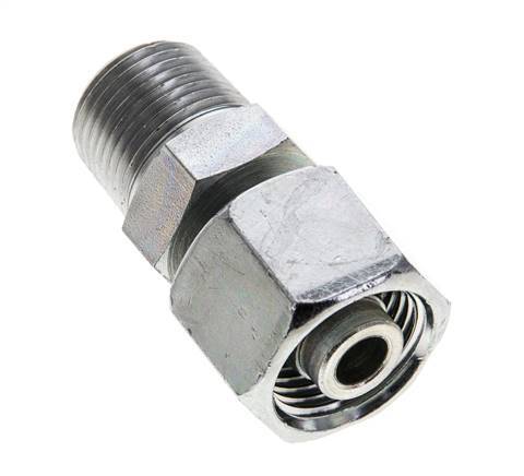 10S & 3/8'' NPT Zink plated Steel Straight Swivel with Male Threads 630 bar Adjustable ISO 8434-1