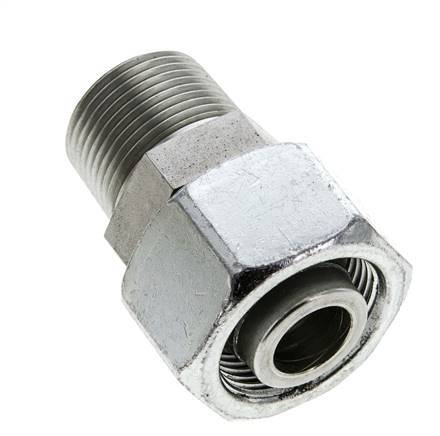 25S & 1'' NPT Verzinkter Stahl, gerade drehbar mit Außengewinde 400 bar Einstellbar ISO 8434-1