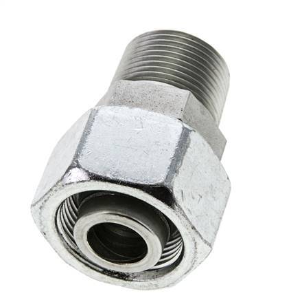 25S & 1'' NPT Verzinkter Stahl, gerade drehbar mit Außengewinde 400 bar Einstellbar ISO 8434-1