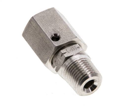 6L & 1/8'' NPT Edelstahl-Drehgelenk mit Außengewinde 315 bar FKM O-Ring-Dichtkonus Einstellbar ISO 8434-1