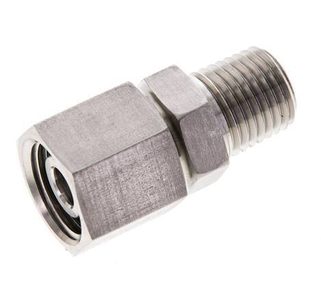 10L & 1/4'' NPT Edelstahl-Drehgelenk mit Außengewinde 315 bar FKM O-Ring Dichtungskonus Einstellbar ISO 8434-1