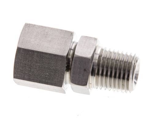 10L & 1/4'' NPT Edelstahl-Drehgelenk mit Außengewinde 315 bar FKM O-Ring Dichtungskonus Einstellbar ISO 8434-1