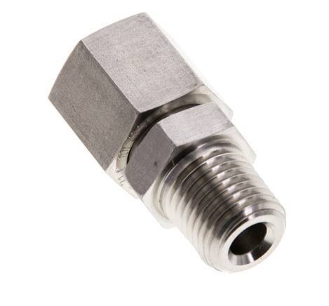 10L & 1/4'' NPT Edelstahl-Drehgelenk mit Außengewinde 315 bar FKM O-Ring Dichtungskonus Einstellbar ISO 8434-1