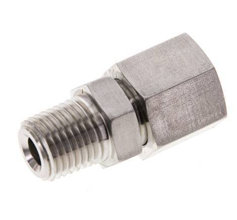 10L & 1/4'' NPT Edelstahl-Drehgelenk mit Außengewinde 315 bar FKM O-Ring Dichtungskonus Einstellbar ISO 8434-1