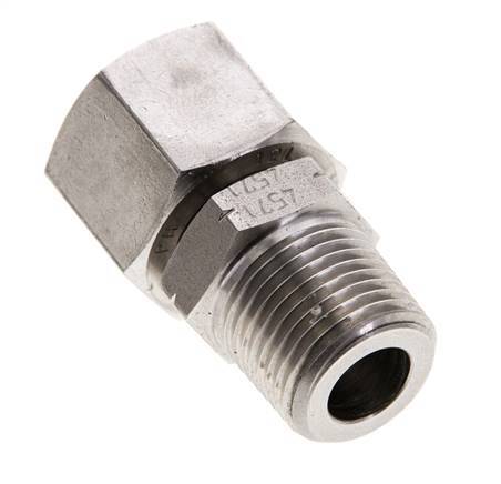12L & 3/8'' NPT Edelstahl-Drehgelenk mit Außengewinde 315 bar FKM O-Ring-Dichtkonus Einstellbar ISO 8434-1