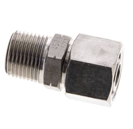 12L & 3/8'' NPT Edelstahl-Drehgelenk mit Außengewinde 315 bar FKM O-Ring-Dichtkonus Einstellbar ISO 8434-1