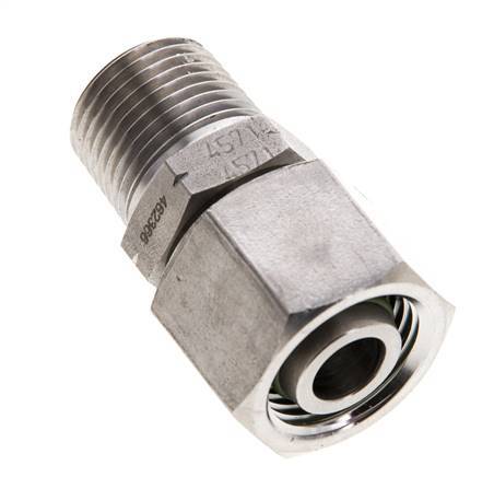 12L & 3/8'' NPT Edelstahl-Drehgelenk mit Außengewinde 315 bar FKM O-Ring-Dichtkonus Einstellbar ISO 8434-1