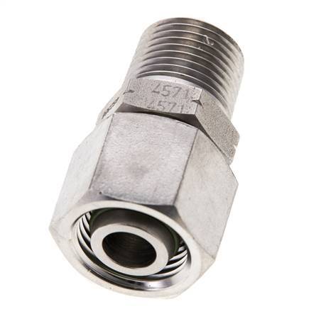 12L & 3/8'' NPT Edelstahl-Drehgelenk mit Außengewinde 315 bar FKM O-Ring-Dichtkonus Einstellbar ISO 8434-1