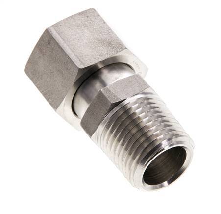 15L & 1/2'' NPT Edelstahl gerade drehbar mit Außengewinde 315 bar FKM O-Ring Dichtungskonus Einstellbar ISO 8434-1