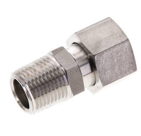 15L & 1/2'' NPT Edelstahl gerade drehbar mit Außengewinde 315 bar FKM O-Ring Dichtungskonus Einstellbar ISO 8434-1
