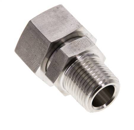 18L & 1/2'' NPT Edelstahl gerade drehbar mit Außengewinde 315 bar FKM O-Ring Dichtungskonus Einstellbar ISO 8434-1