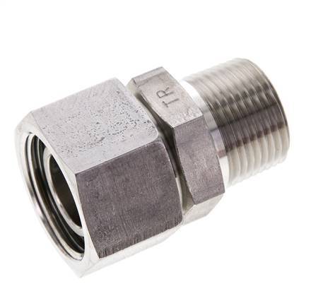 22L & 3/4'' NPT Edelstahl gerade drehbar mit Außengewinde 160 bar FKM O-Ring Dichtungskonus Einstellbar ISO 8434-1