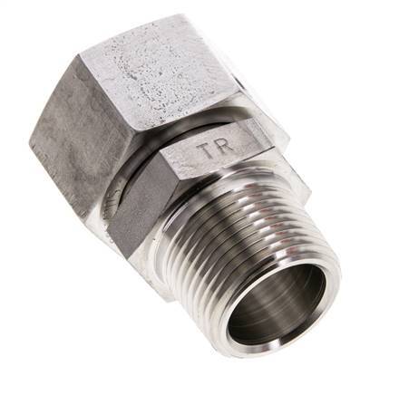 22L & 3/4'' NPT Edelstahl gerade drehbar mit Außengewinde 160 bar FKM O-Ring Dichtungskonus Einstellbar ISO 8434-1