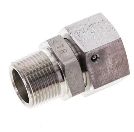 22L & 3/4'' NPT Edelstahl gerade drehbar mit Außengewinde 160 bar FKM O-Ring Dichtungskonus Einstellbar ISO 8434-1