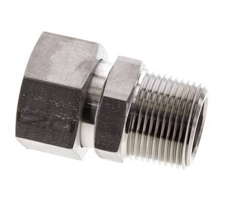 28L & 1'' NPT Edelstahl gerade drehbar mit Außengewinde 160 bar FKM O-Ring Dichtungskonus Einstellbar ISO 8434-1