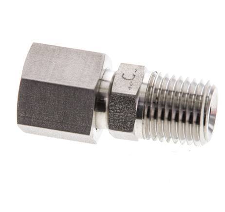 6S & 1/4'' NPT Edelstahl-Drehgelenk mit Außengewinde 630 bar FKM O-Ring-Dichtkonus Einstellbar ISO 8434-1