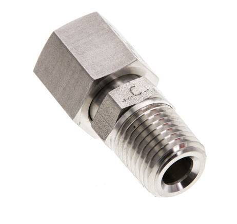 6S & 1/4'' NPT Edelstahl-Drehgelenk mit Außengewinde 630 bar FKM O-Ring-Dichtkonus Einstellbar ISO 8434-1
