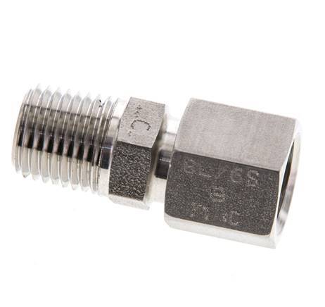 6S & 1/4'' NPT Edelstahl-Drehgelenk mit Außengewinde 630 bar FKM O-Ring-Dichtkonus Einstellbar ISO 8434-1