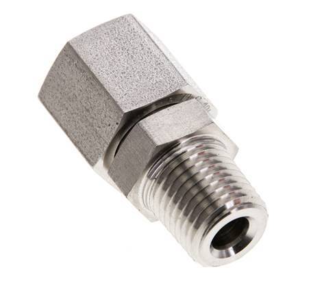 8S & 1/4'' NPT Edelstahl-Drehgelenk mit Außengewinde 630 bar FKM O-Ring-Dichtkonus Einstellbar ISO 8434-1